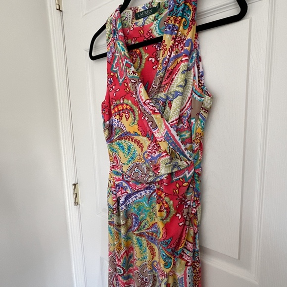Lauren Ralph Lauren Multicolor Pattern Sleeveless Dress, Size 4 - Picture 4 of 6